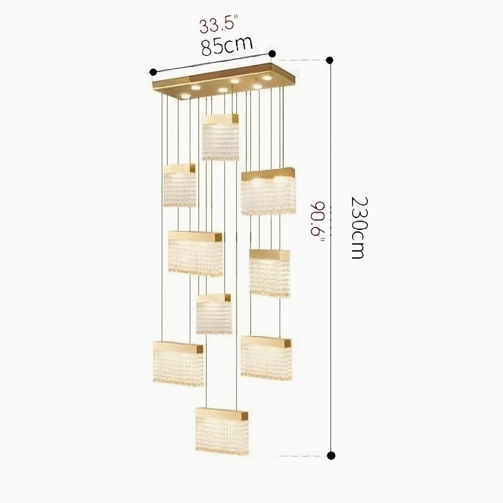 La Rochette | Gorgeous Crystal Blocks LED Ceiling Chandelier