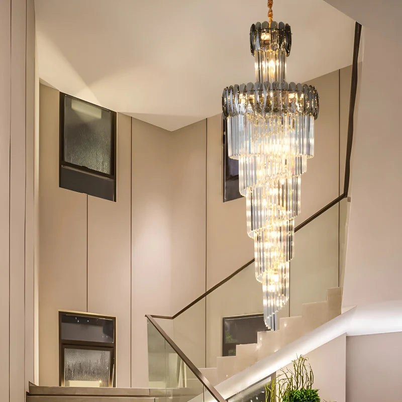 Le Cannet | Luxury Spiral Crystal Chandelier For Stairway