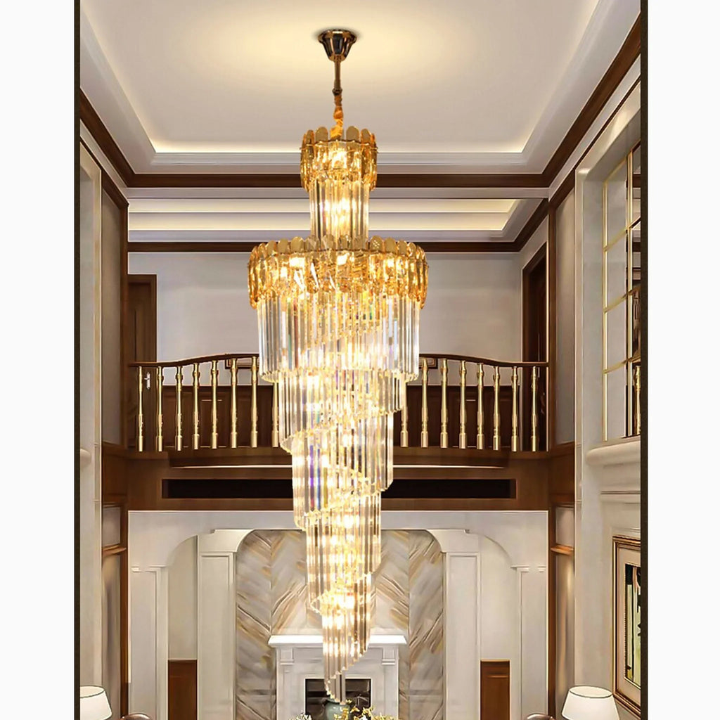 Le Cannet | Luxury Spiral Crystal Chandelier For Stairway