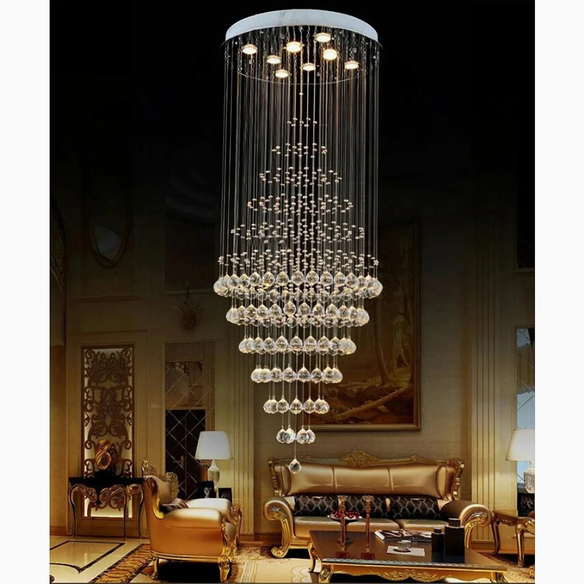 Levanto | Modern LED Multi-Size K9 Crystal Ceiling Lights