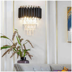 Luceyran | Modern Black LED Crystal Wall Lamp