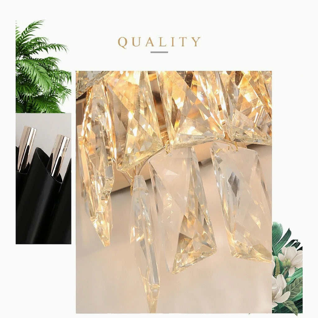 Luceyran | Modern Black LED Crystal Wall Lamp