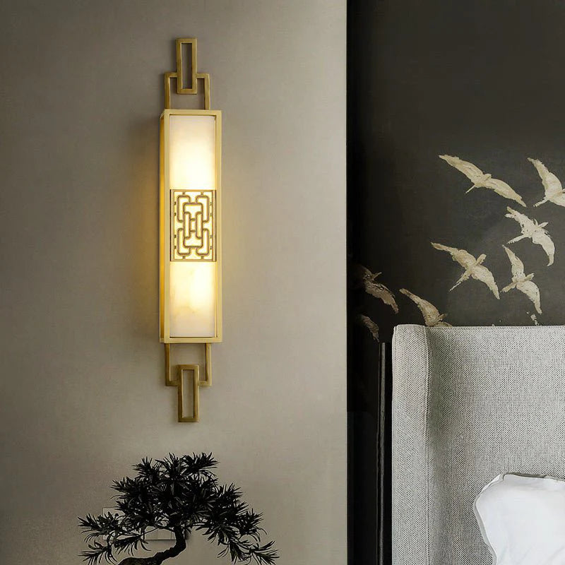 Luxury Copper Wall Lamp in Chinese Style for Bedroom, Living Room