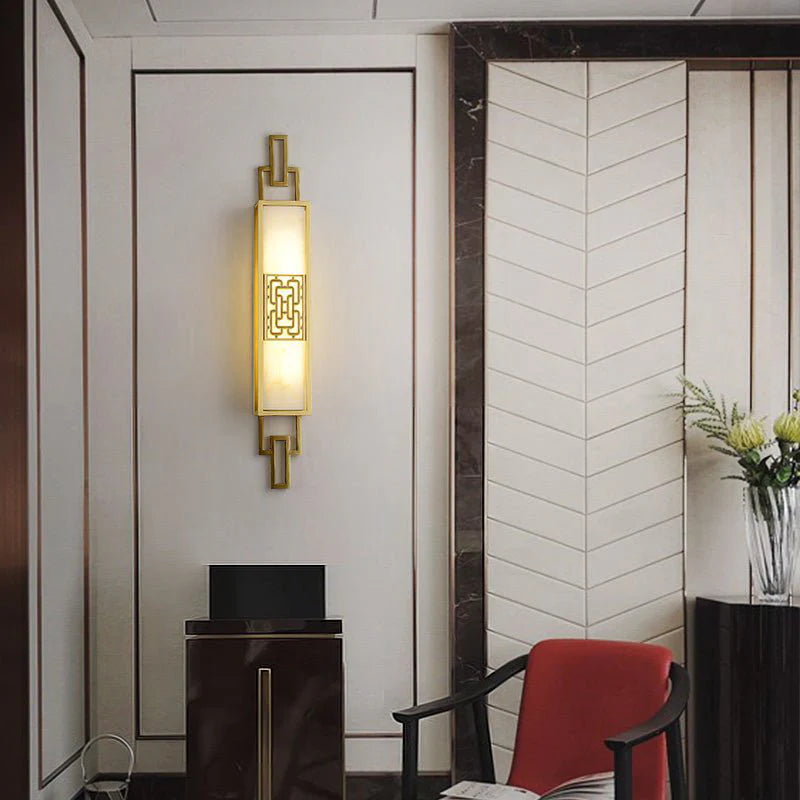 Luxury Copper Wall Lamp in Chinese Style for Bedroom, Living Room