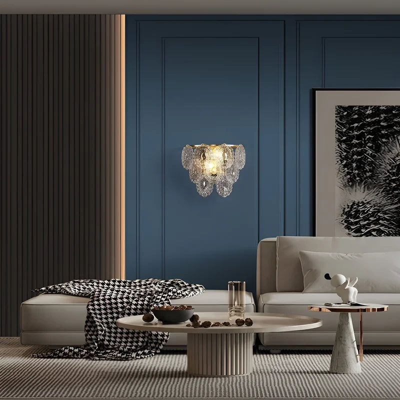 Luxury Glass Wall Lamp in French Style, Living Room, Bedroom