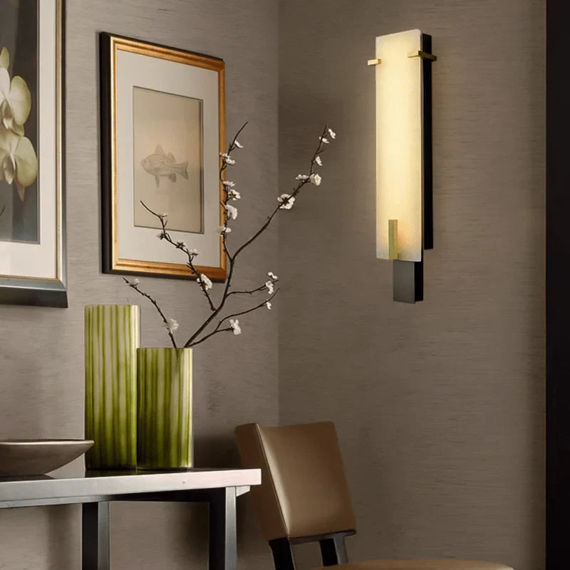 Luxury Marble Wall Lamp in Antique Style for Living Room, Bedroom