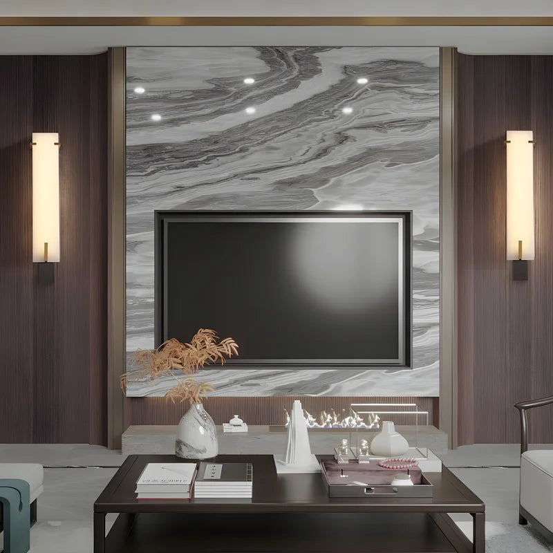 Luxury Marble Wall Lamp in Antique Style for Living Room, Bedroom