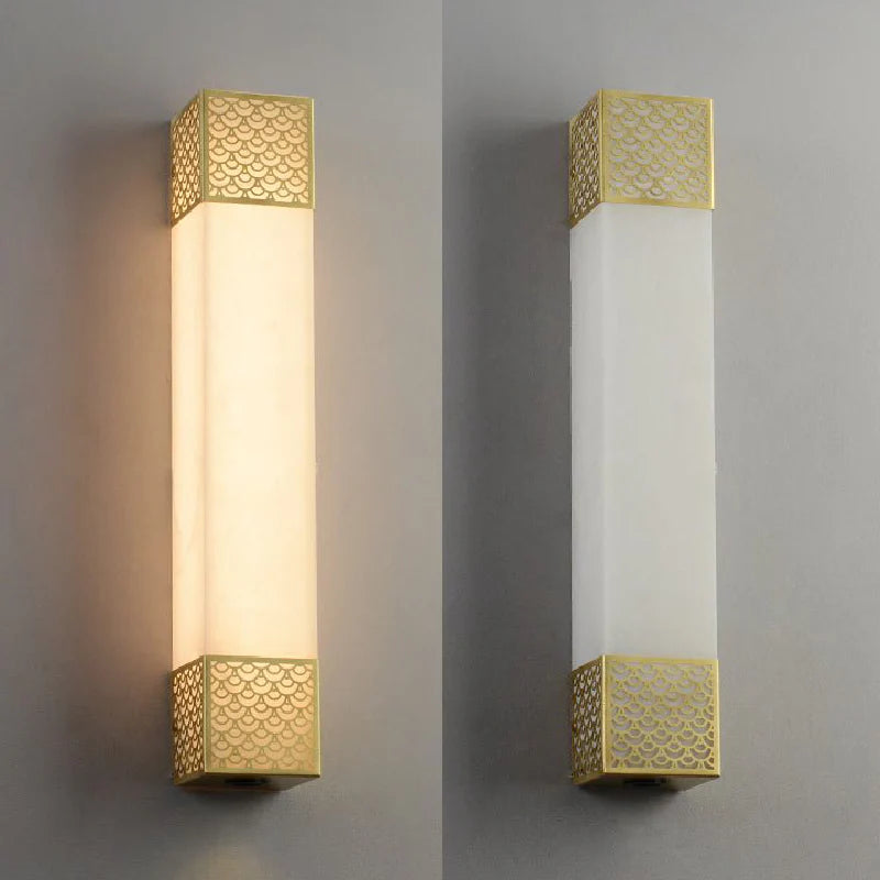 Luxury Marble Wall Lamp in Traditional Chinese Style for Bedroom