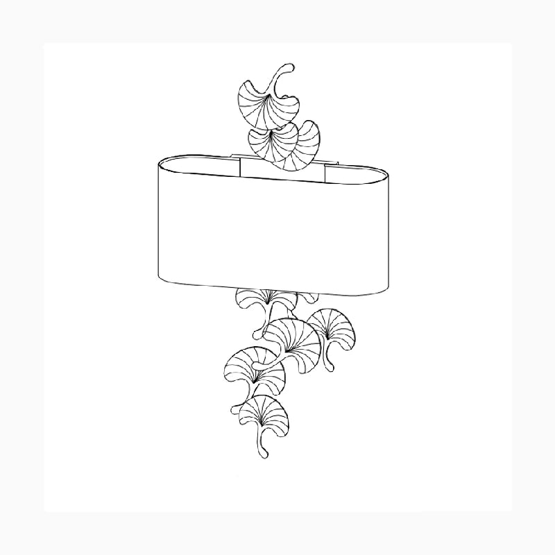 Luxury Wall Lamp in Retro Gingko Leaves Style, Living Room, Bedroom