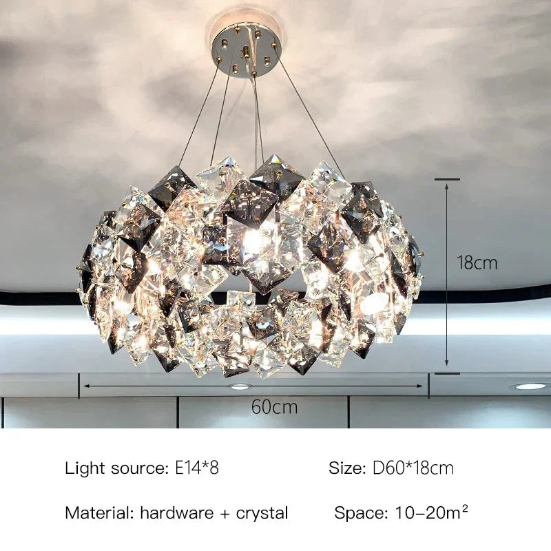 Munchenwiler | Modern Gold/Chrome Crystal Chandelier for Bedroom