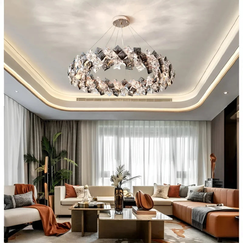 Munchenwiler | Modern Gold/Chrome Crystal Chandelier for Bedroom
