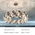 Munchenwiler | Modern Gold/Chrome Crystal Chandelier for Bedroom