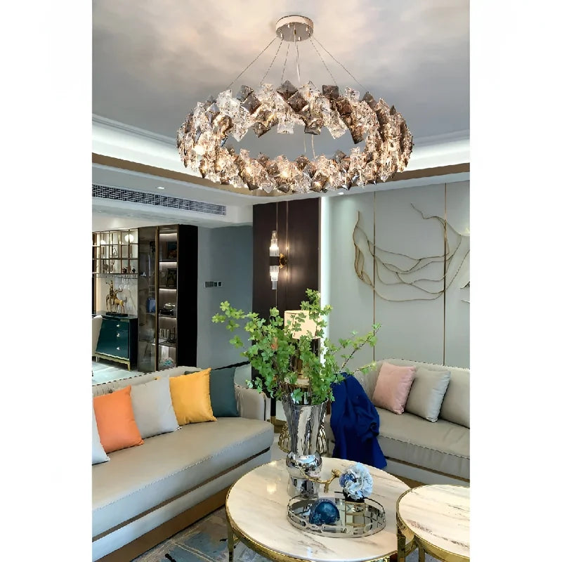 Munchenwiler | Modern Gold/Chrome Crystal Chandelier for Bedroom