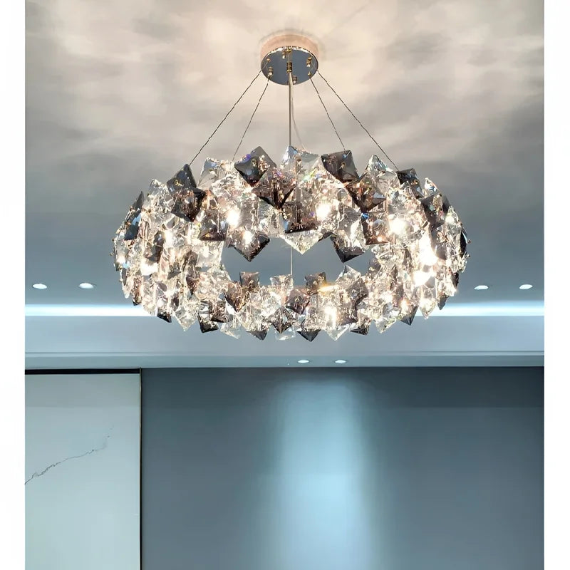 Munchenwiler | Modern Gold/Chrome Crystal Chandelier for Bedroom