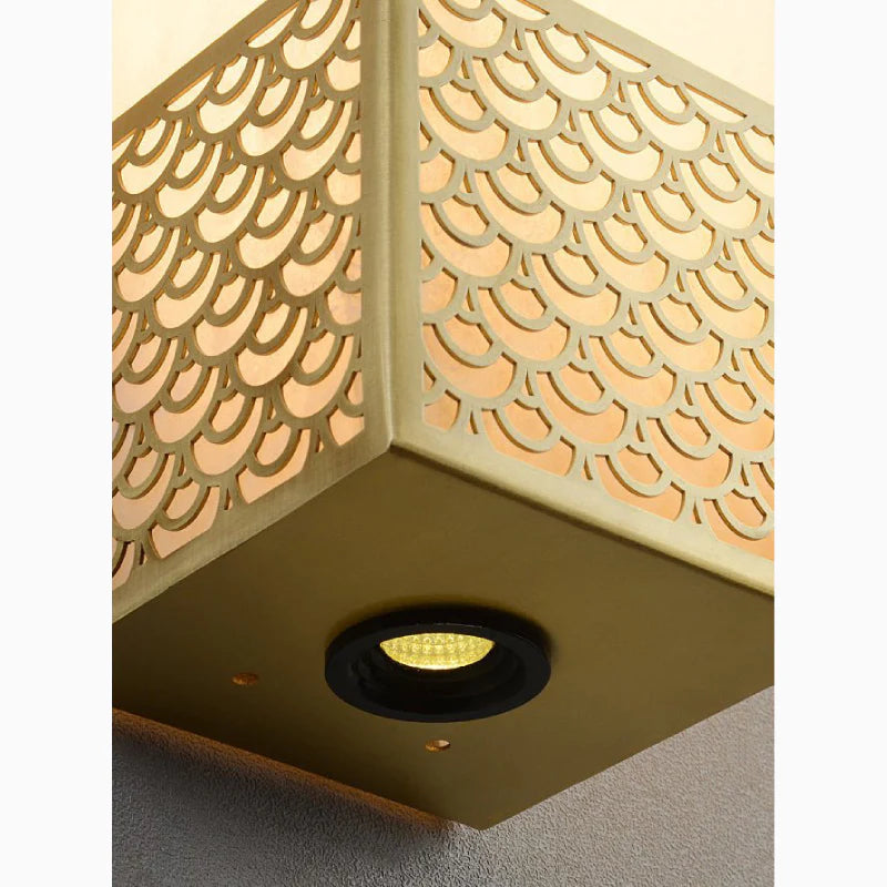 Luxury Marble Wall Lamp in Traditional Chinese Style for Bedroom