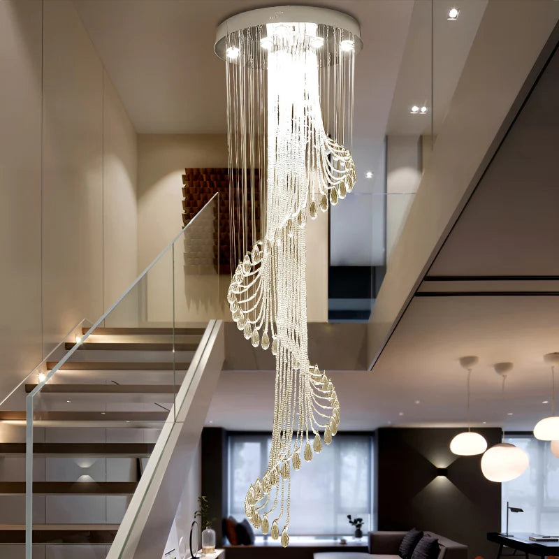 Mougins | Сhic Spiral Crystal Ceiling Led Chandelier