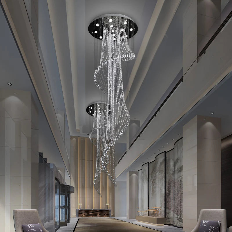 Mougins | Сhic Spiral Crystal Ceiling Led Chandelier
