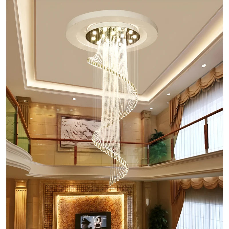 Mougins | Сhic Spiral Crystal Ceiling Led Chandelier