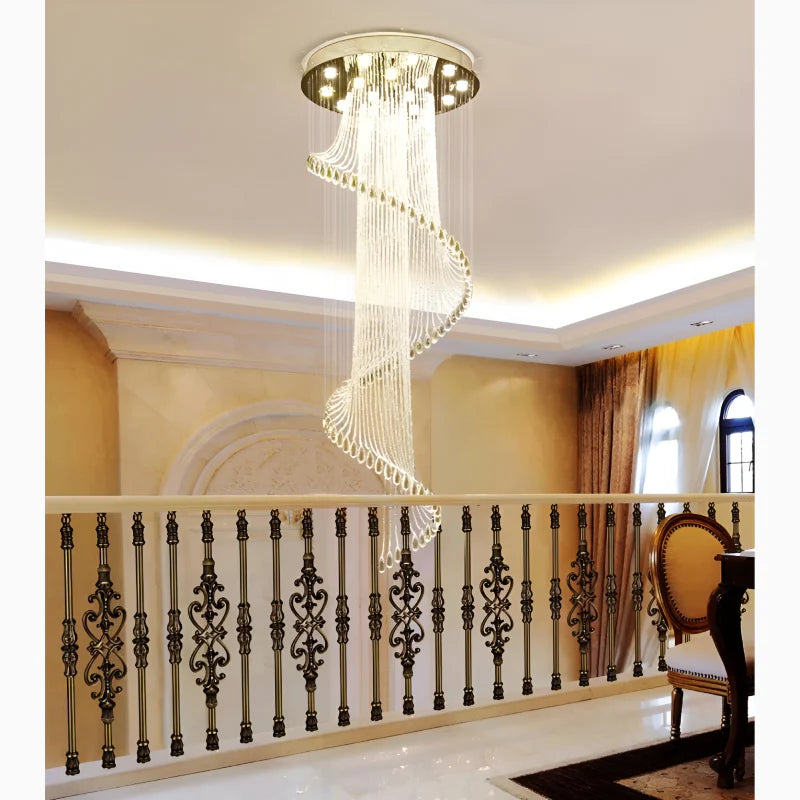 Mougins | Сhic Spiral Crystal Ceiling Led Chandelier