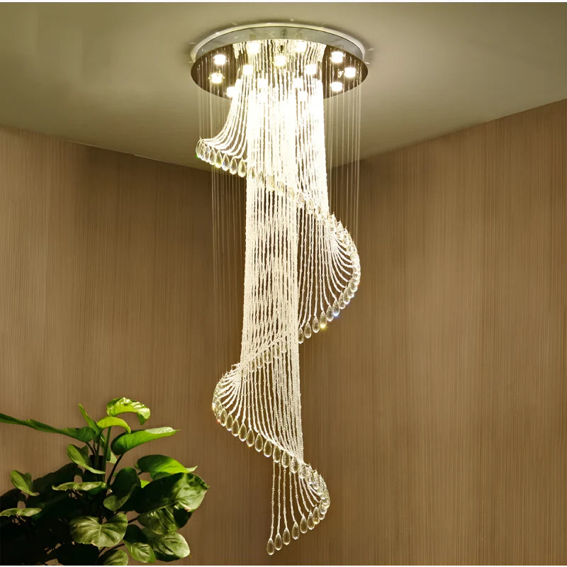 Mougins | Сhic Spiral Crystal Ceiling Led Chandelier