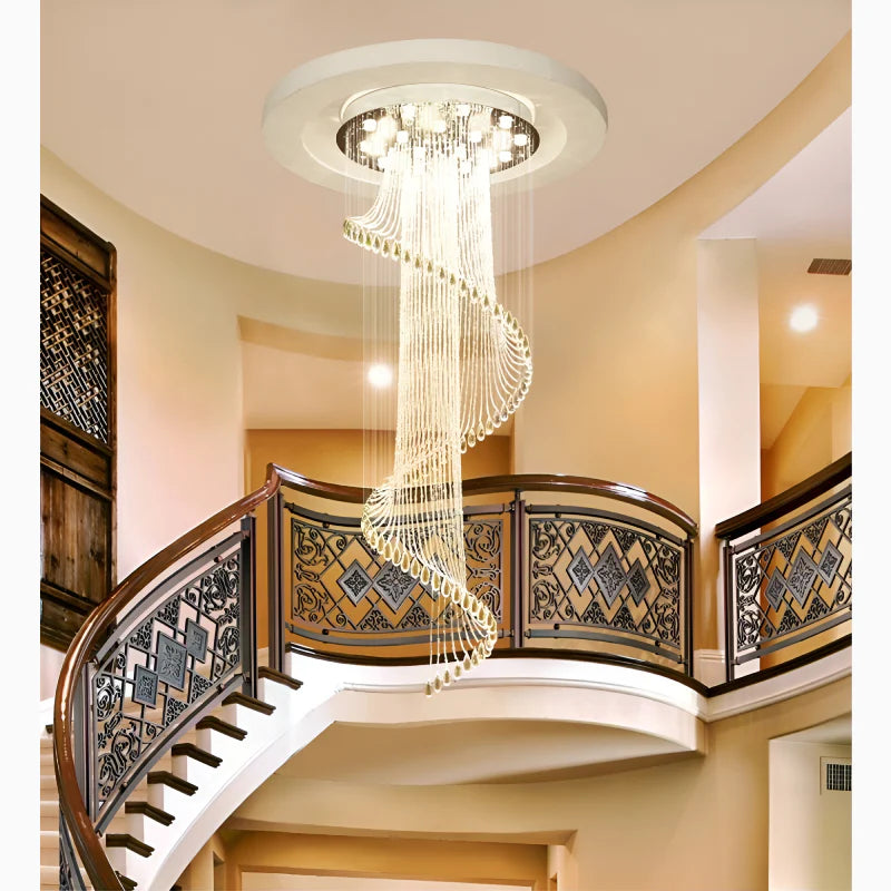 Mougins | Сhic Spiral Crystal Ceiling Led Chandelier