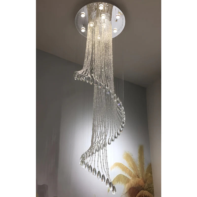 Mougins | Сhic Spiral Crystal Ceiling Led Chandelier