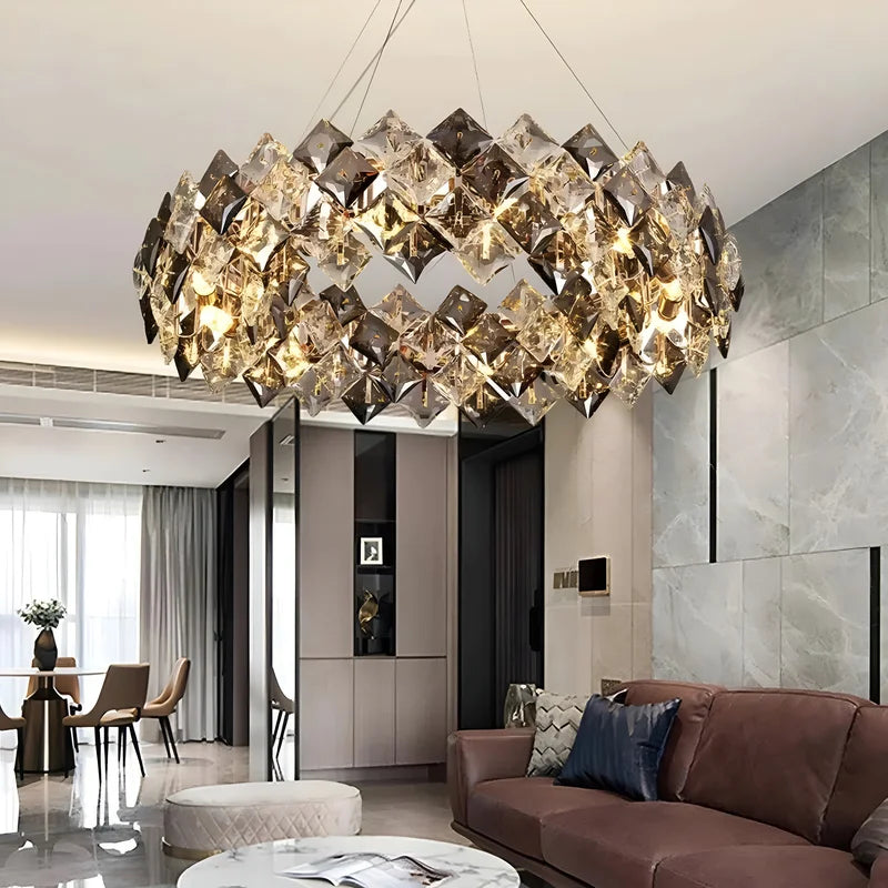 Munchenwiler | Modern Gold/Chrome Crystal Chandelier for Bedroom