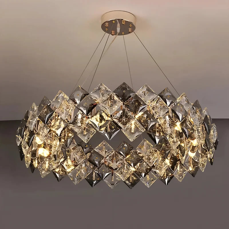 Munchenwiler | Modern Gold/Chrome Crystal Chandelier for Bedroom