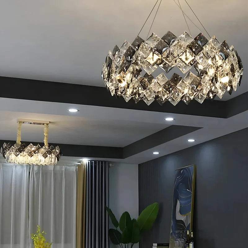 Munchenwiler | Modern Gold/Chrome Crystal Chandelier for Bedroom