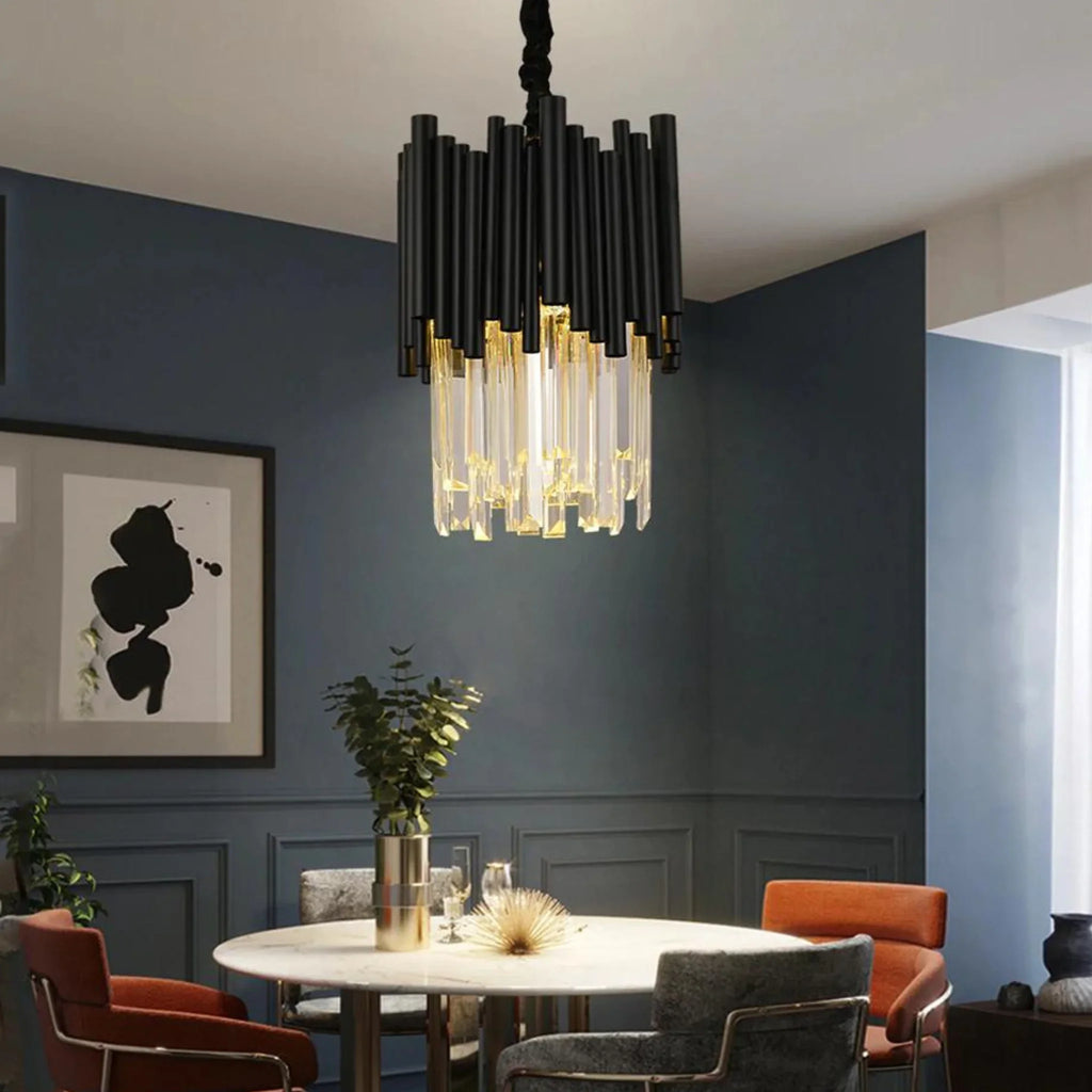 Munsingen | Modern Black Crystal Lighting for Kitchen Island