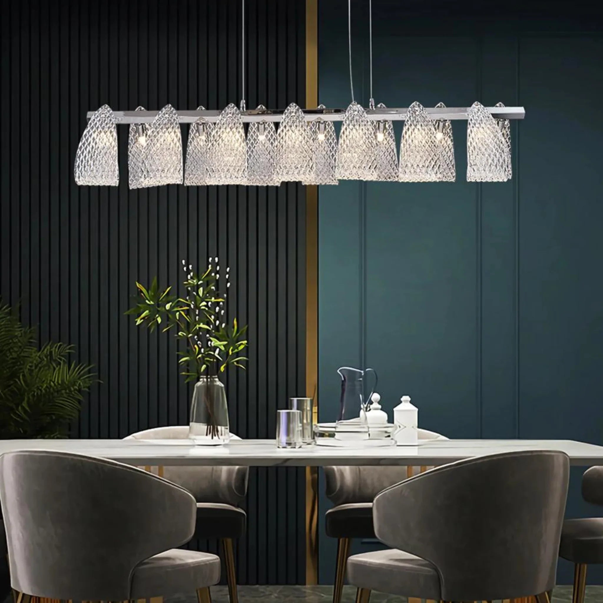 Muri bei Bern | Modern Silver Glass Light Fixture for Kitchen