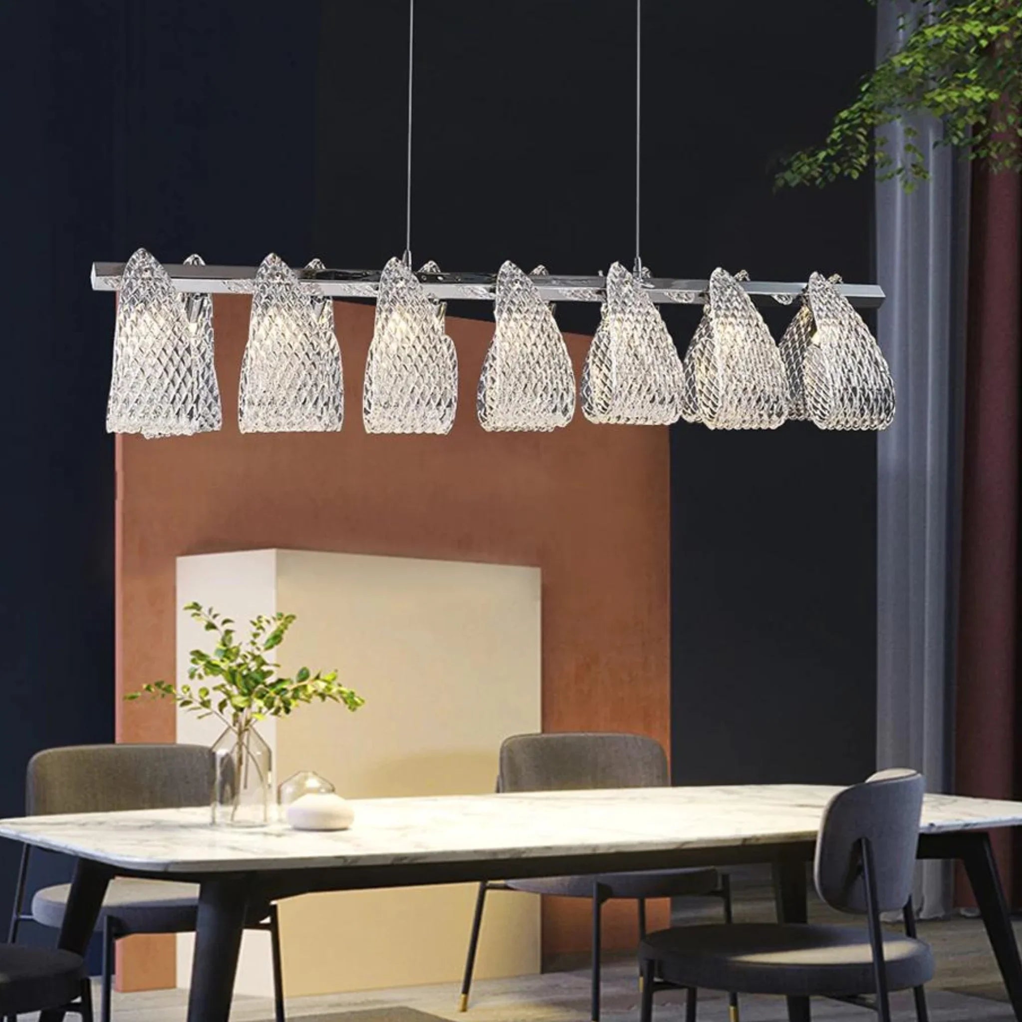 Muri bei Bern | Modern Silver Glass Light Fixture for Kitchen