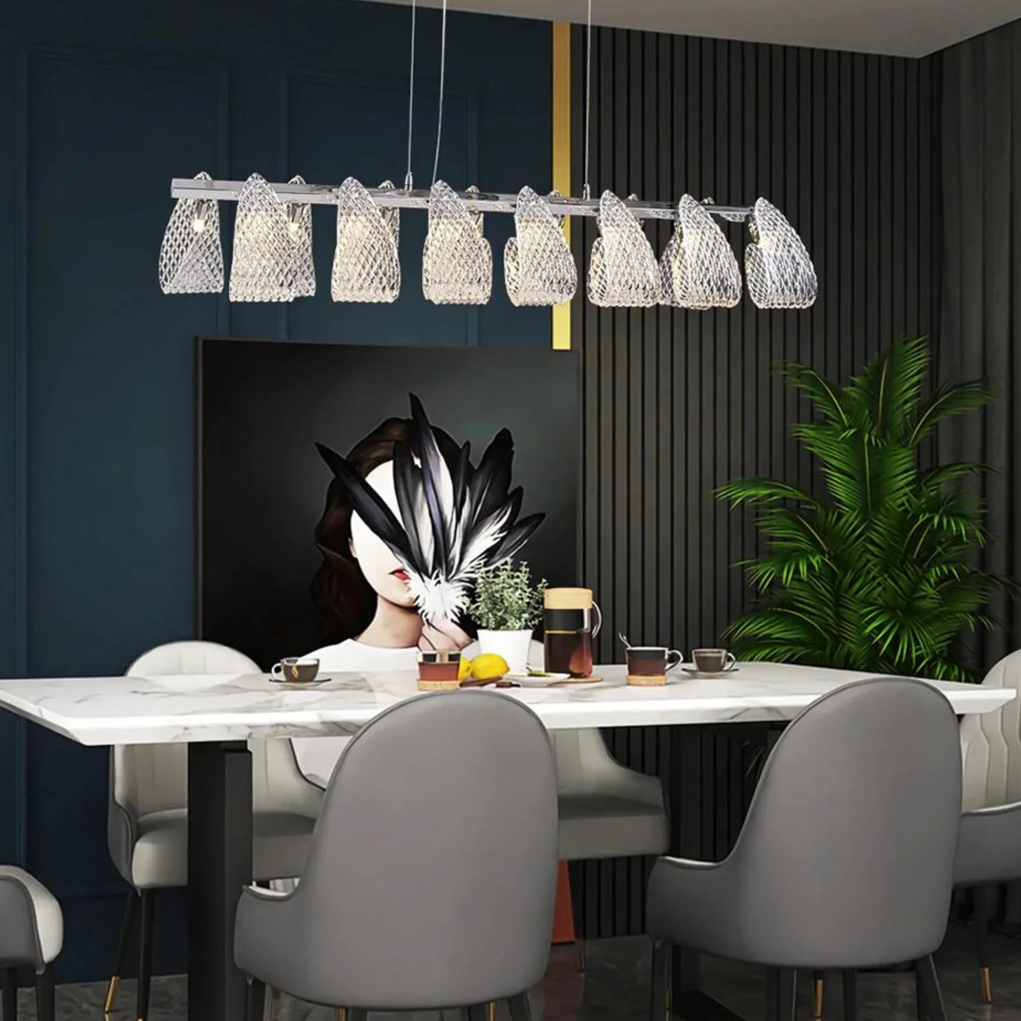 Muri bei Bern | Modern Silver Glass Light Fixture for Kitchen