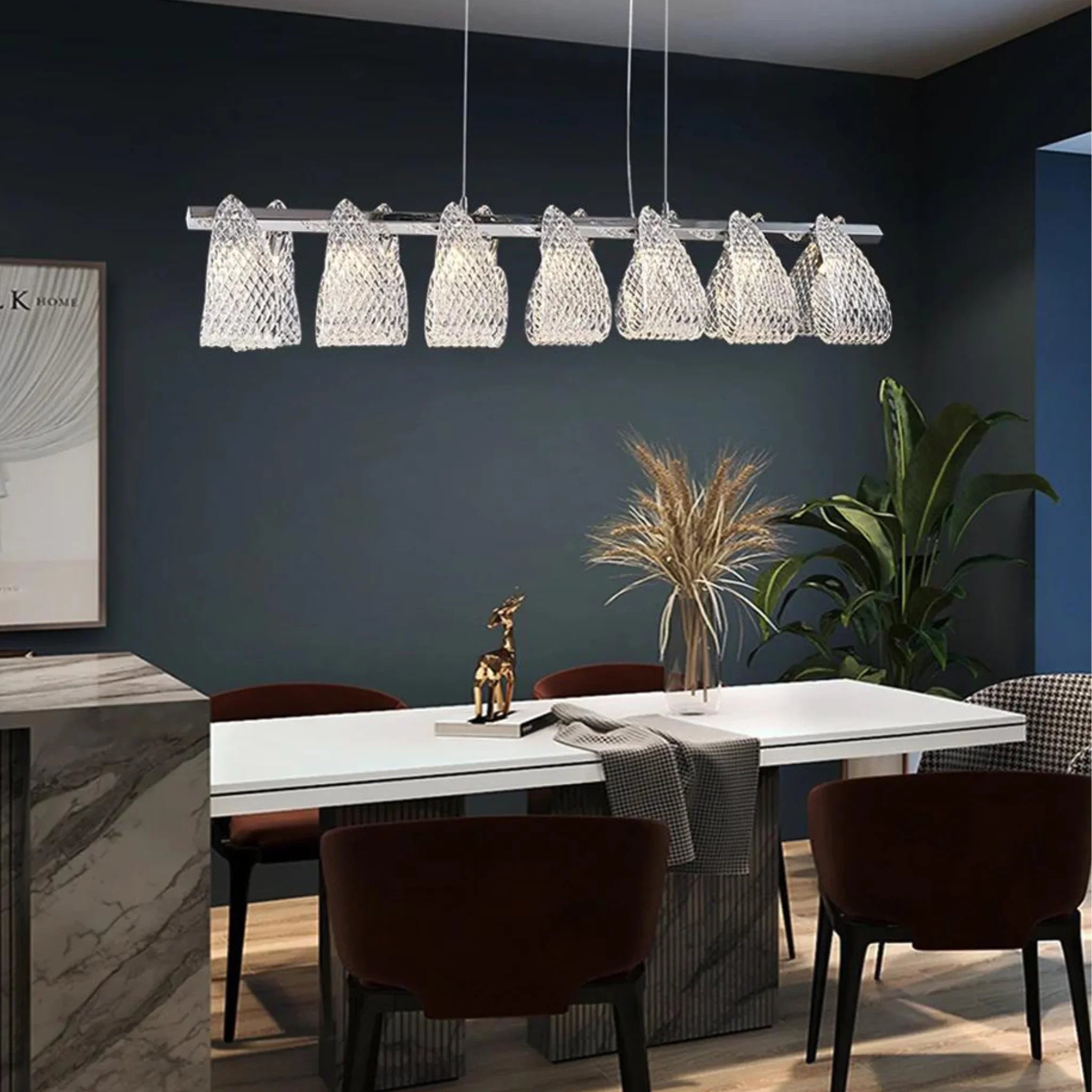 Muri bei Bern | Modern Silver Glass Light Fixture for Kitchen