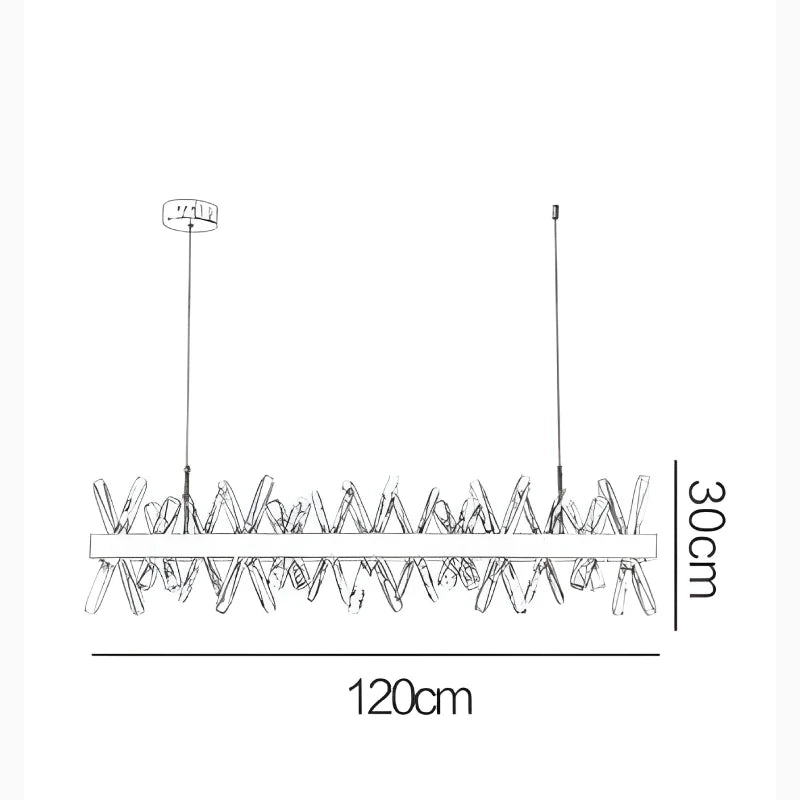 Ninove | Gold Rectangle Crystal Chandelier for Dining Room, Living Room