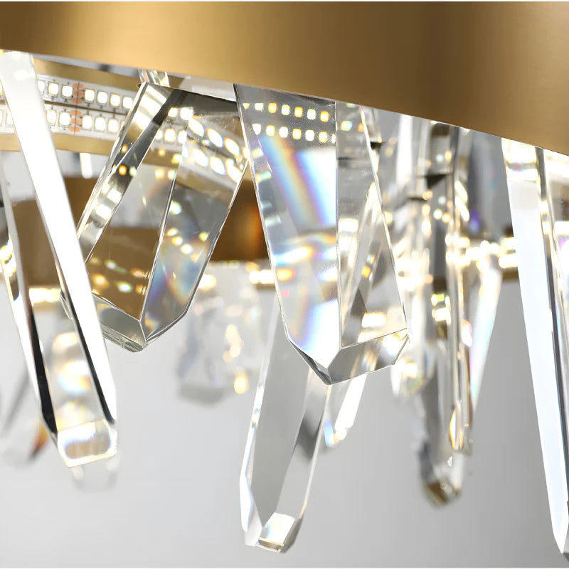 Ninove | Gold Rectangle Crystal Chandelier for Dining Room, Living Room