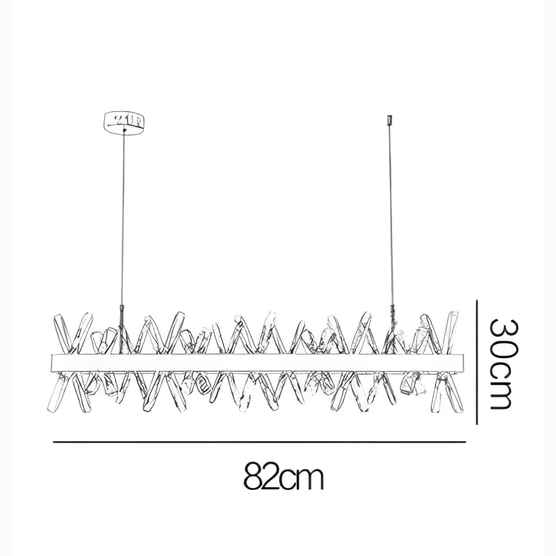 Ninove | Gold Rectangle Crystal Chandelier for Dining Room, Living Room