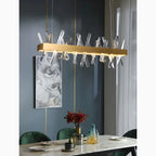 Ninove | Gold Rectangle Crystal Chandelier for Dining Room, Living Room