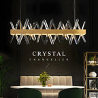 Ninove | Gold Rectangle Crystal Chandelier for Dining Room, Living Room