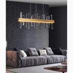 Nivelles | Rectangle Gold Chandelier Crystal Chandelier for Living Room
