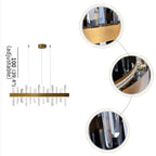 Nivelles | Rectangle Gold Chandelier Crystal Chandelier for Living Room