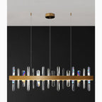 Nivelles | Rectangle Gold Chandelier Crystal Chandelier for Living Room
