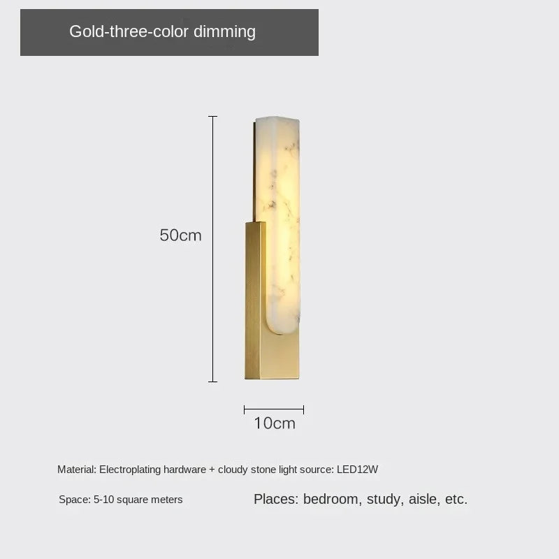 Nyon | Marble Rectangular Wall Lamp for Living Room