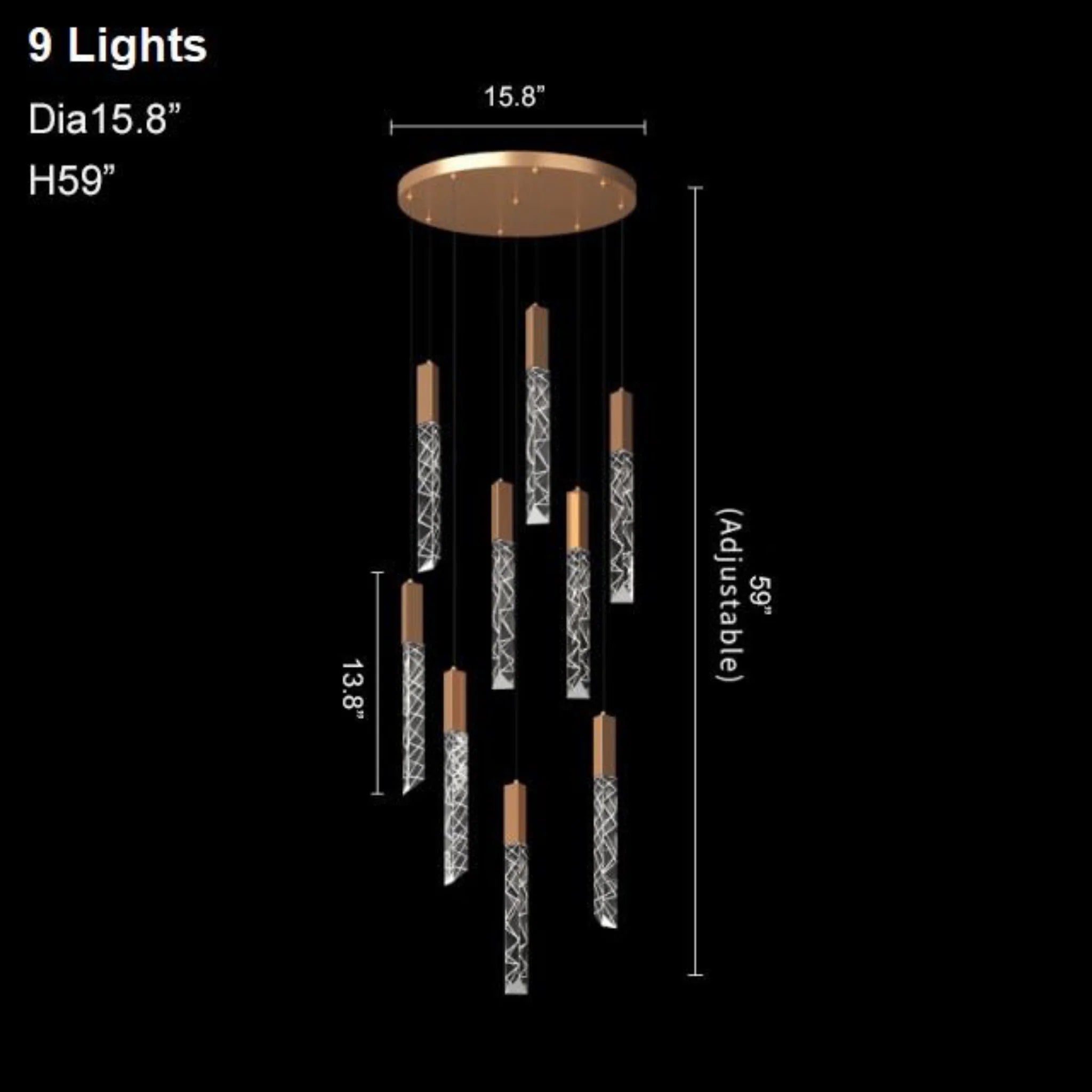 Riomaggiore | Long Staircase Crystal Chandelier