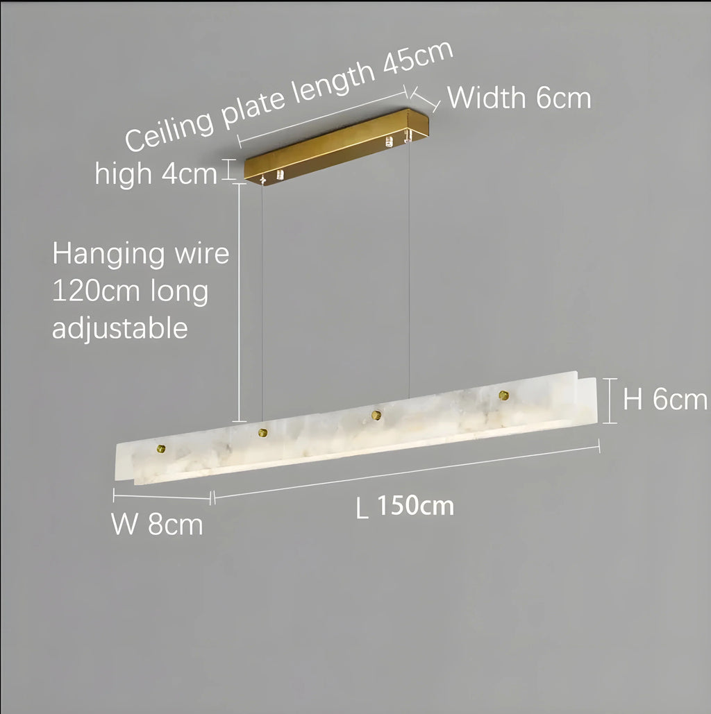 Safenwil | Lux Modern Marble Rectangle Chandelier