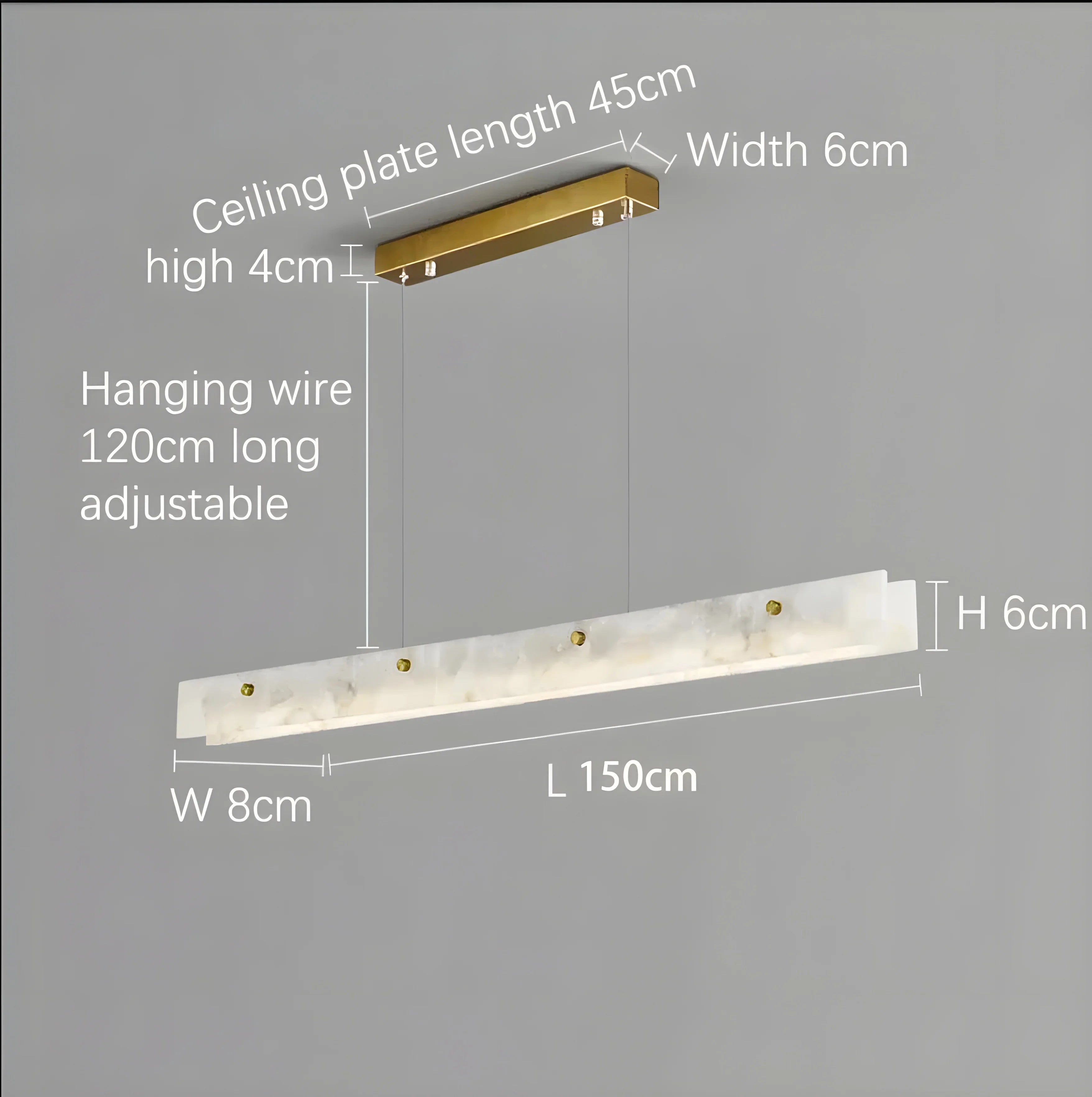 Safenwil | Lux Modern Marble Rectangle Chandelier