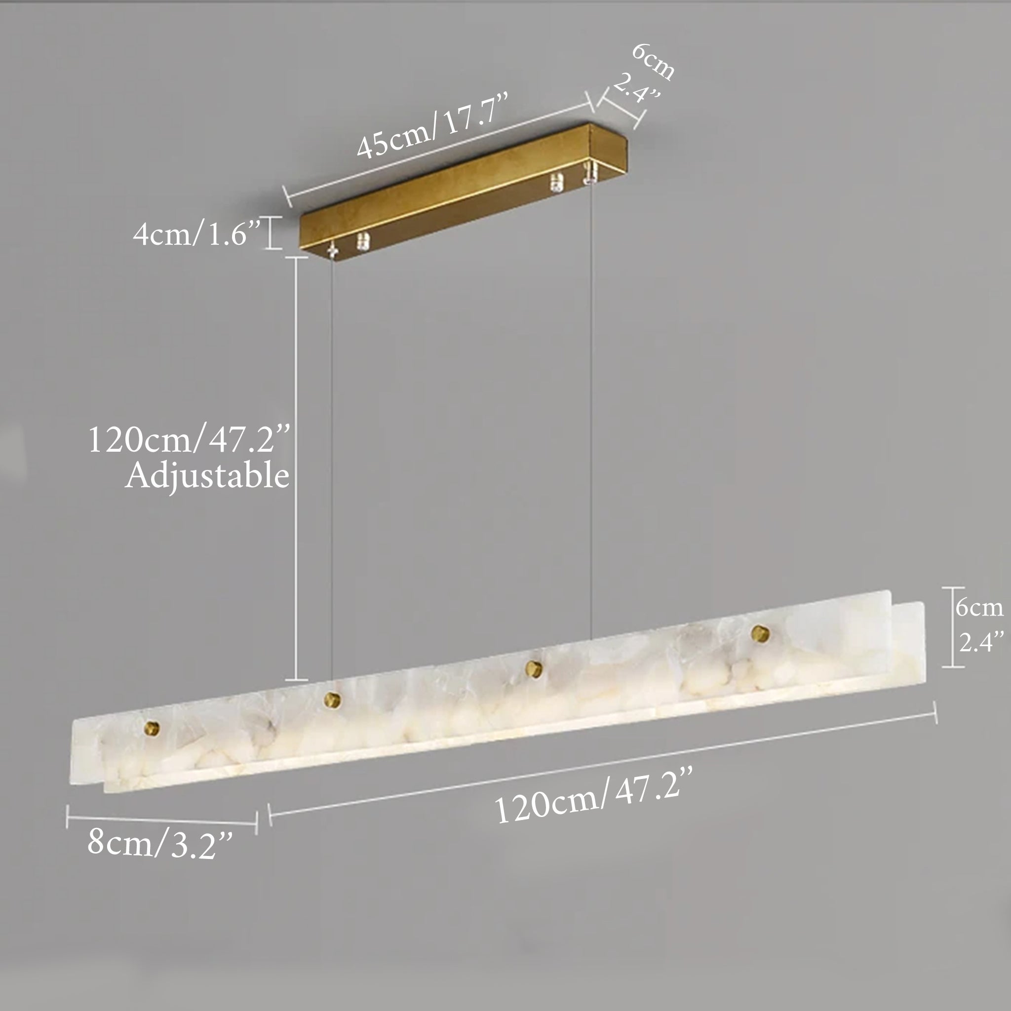 Safenwil | Lux Modern Marble Rectangle Chandelier