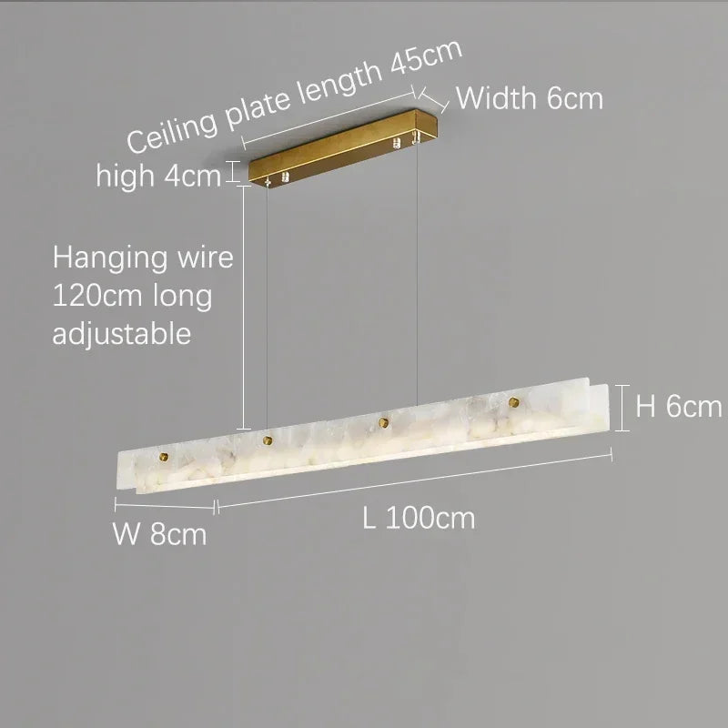 Safenwil | Lux Modern Marble Rectangle Chandelier