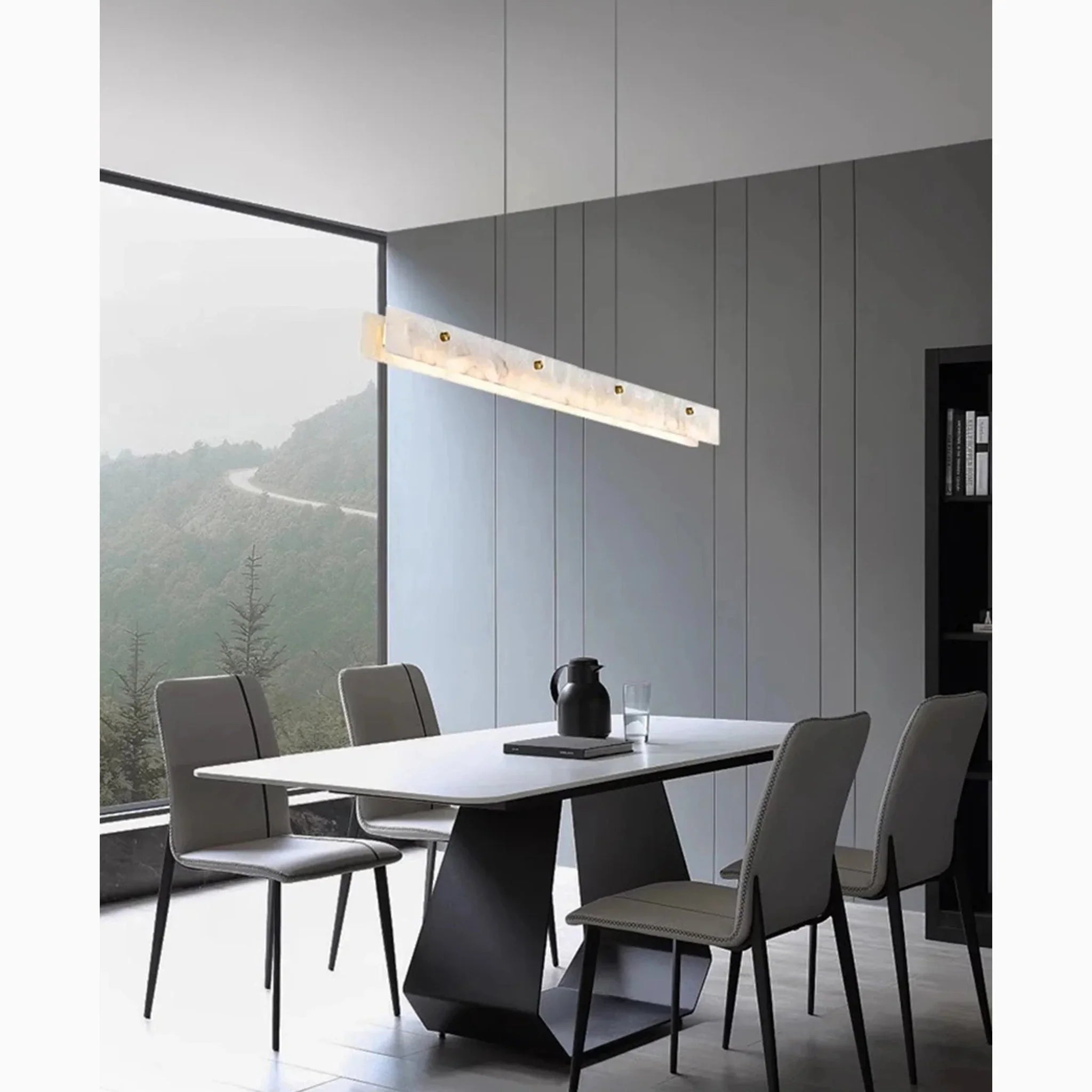Safenwil | Lux Modern Marble Rectangle Chandelier