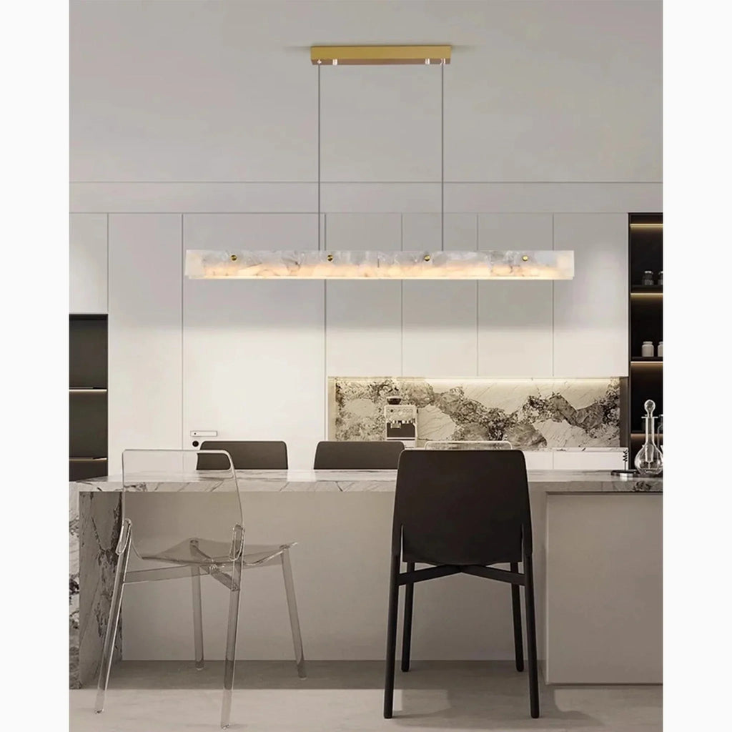 Safenwil | Lux Modern Marble Rectangle Chandelier